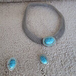 Beautiful necklace and earrings.